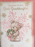Great Granddaughter Christmas - Bear pink
