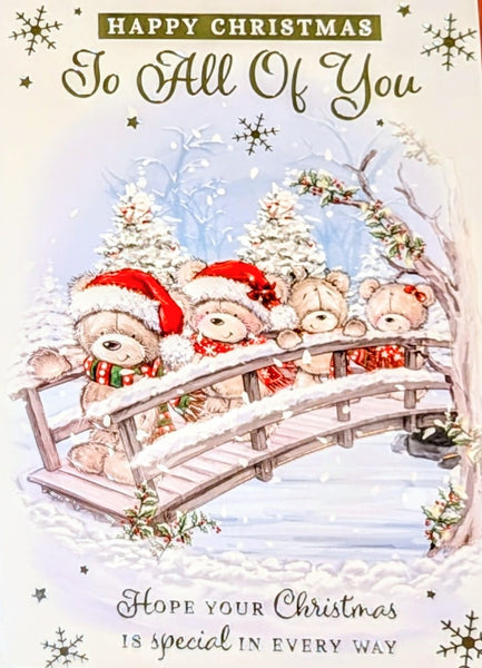 To All Of You Christmas - Cute Bears On Bridge