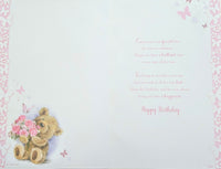 Granddaughter Birthday - Large Cute Flowers & Cupcake