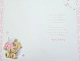 Granddaughter Birthday - Large Cute Flowers & Cupcake