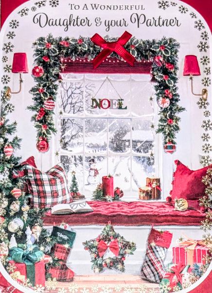 Daughter & Partner Christmas - Large Traditional Window