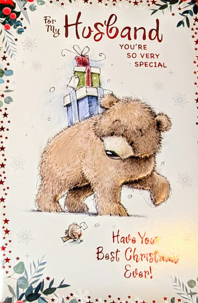 Husband Christmas - Cute Bear With Gifts