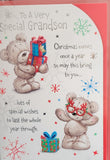 Grandson Christmas - Cute Bear Red glasses