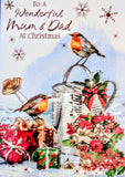 Mum & Dad Christmas - Traditional Robins & Watering Can
