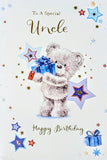 Uncle Birthday - Cute Grey Bear & Stars