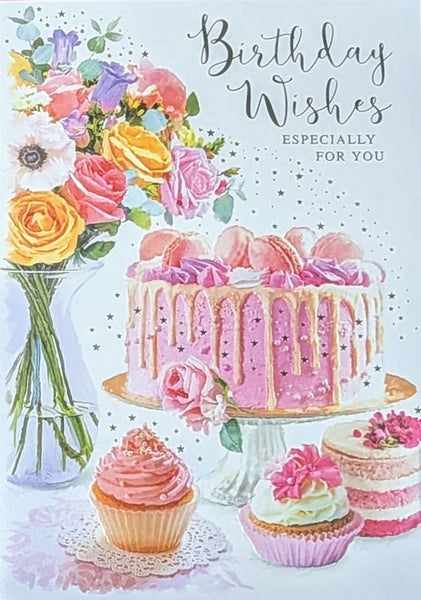 Open Female Birthday - Traditional Cakes & Flowers