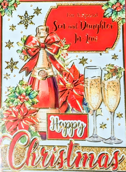Son & Daughter In Law Christmas - Traditional Red Champagne