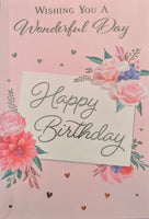 Open Female Birthday - Traditional Flowers Happy Birthday