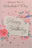 Open Female Birthday - Traditional Flowers Happy Birthday