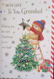 Grandad Christmas - Cute Bear With Tree