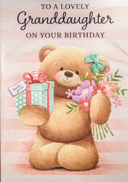 Granddaughter Birthday - Cute Bear Pink