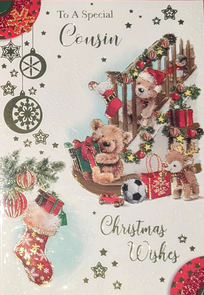 Cousin Christmas - Cute Bears & Stairs