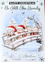 To All The Family Christmas - Cute Bears On Bridge