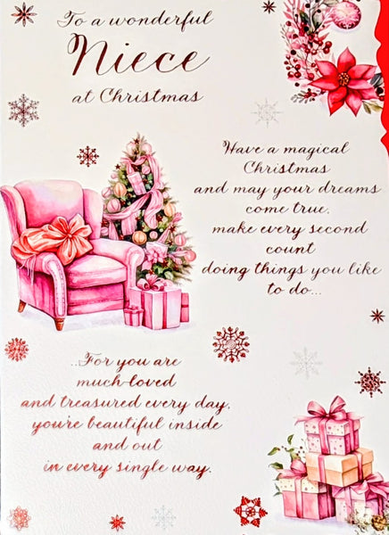 Niece Christmas - Traditional Pink Chair & Gifts