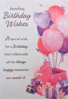 Open Female Birthday - Traditional Boxes & Balloons Wishes