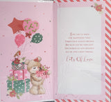 Great Granddaughter Christmas - Slim Cute Bear and  balloons