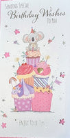 Open Female Birthday - Slim Cute Koala & Cakes