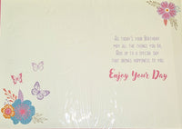 Open Female Birthday - Traditional Butterflies Lovely