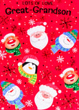 Great Grandson Christmas - Santa & Friends Faces