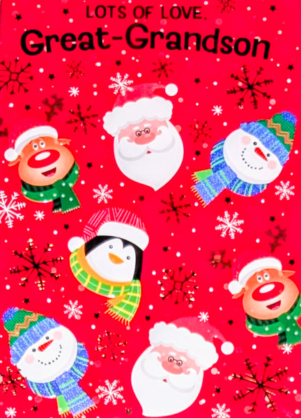 Great Grandson Christmas - Santa & Friends Faces
