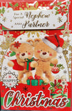 Nephew & Partner Christmas - Cute Bears With Gifts