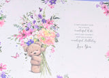 Wife Birthday - Bear With Bouquet