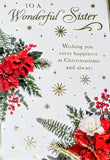 Sister Christmas - Traditional Flowers Wishing You