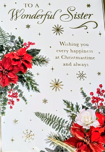 Sister Christmas - Traditional Flowers Wishing You