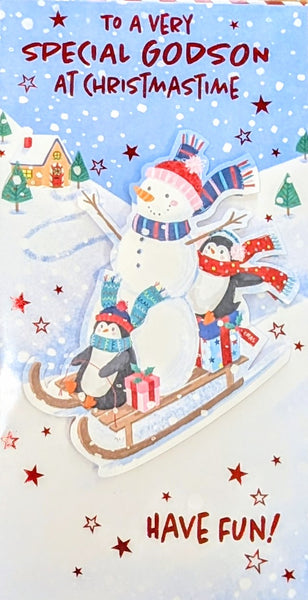 Godson Christmas - Slim Snowman & Penguins