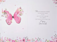 Open Female Birthday - Traditional Pink Butterfly