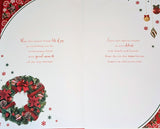 Son & Daughter In Law Christmas - Large 8 Page Traditional Wreath