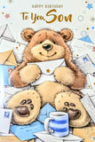 Son Birthday - Cute Bear With Envelopes