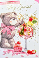Someone Special Birthday - Cute Bear With Cocktail