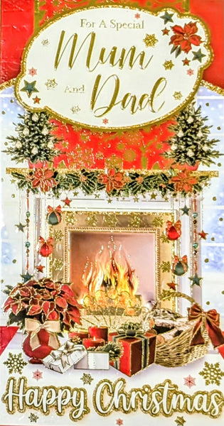 Mum & Dad Christmas - Slim Traditional Fireplace