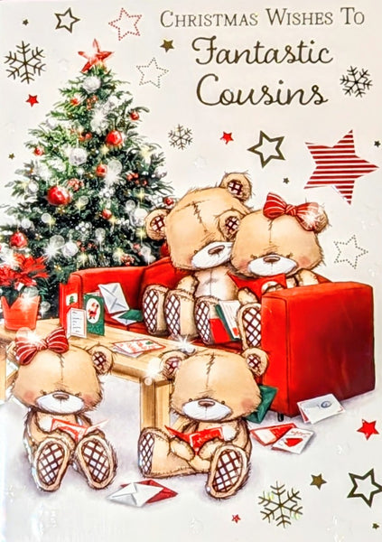 Cousin’s Christmas - Cute Bears On Sofa