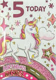 5 Girl Birthday - Unicorn Wishes