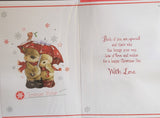 Mum & Dad Christmas - Cute 2 Bears With Brolly
