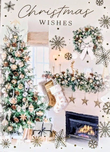 Open Christmas - Traditional Fireplace & Stockings