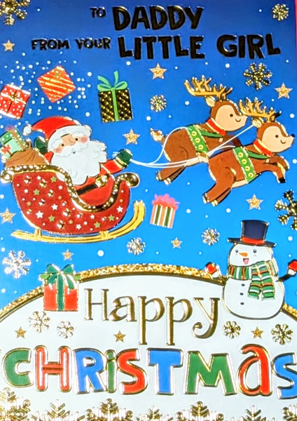 Daddy From Little Girl Christmas - Santa Flying Sleigh