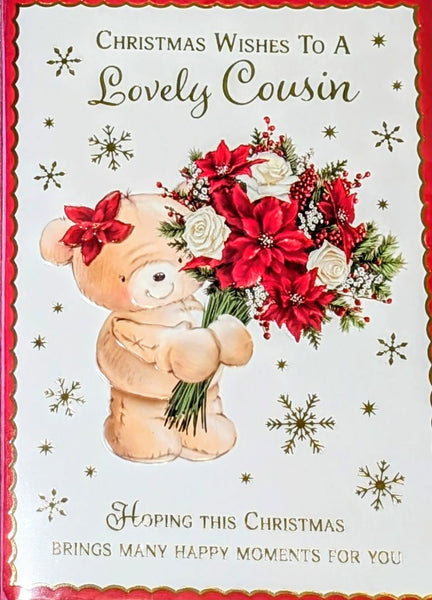 Cousin Christmas female - Cute Bear With Bouquet