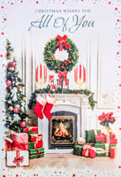 To All Of You Christmas - Traditional  Fireplace & Wreath