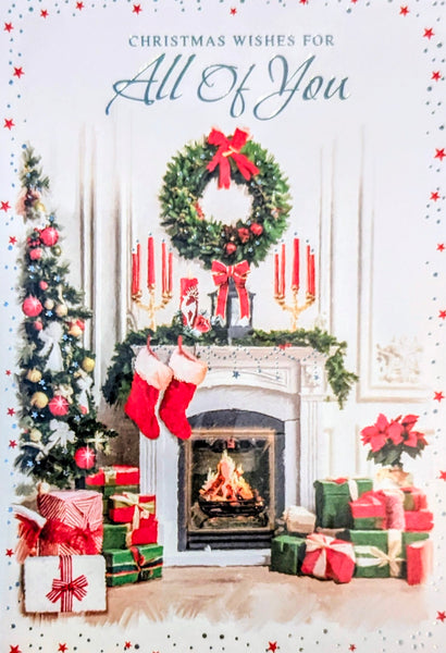 To All Of You Christmas - Traditional  Fireplace & Wreath