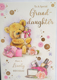 Granddaughter Birthday - brown bear and make up