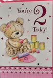 2 Girl Birthday - Bear sitting down