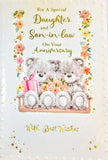 Daughter & Son In Law Anniversary - Cute Bears On Swing