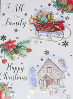 To All The Family Christmas - Traditional Sleigh & House