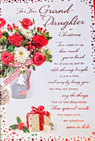 Granddaughter Christmas - Traditional Flower Words
