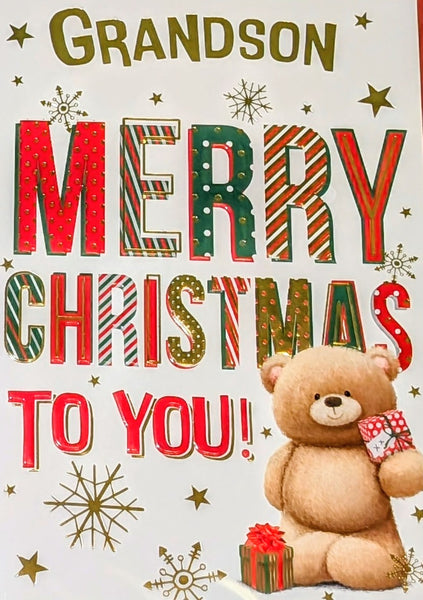 Grandson Christmas - Cute Bear Merry