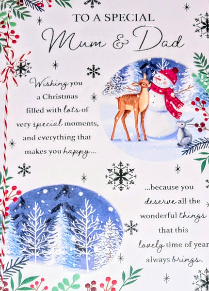 Mum & Dad Christmas - Large Snowman & Deer