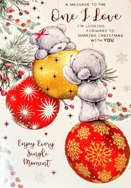 One I Love Christmas - Large Cute Bears & Baubles